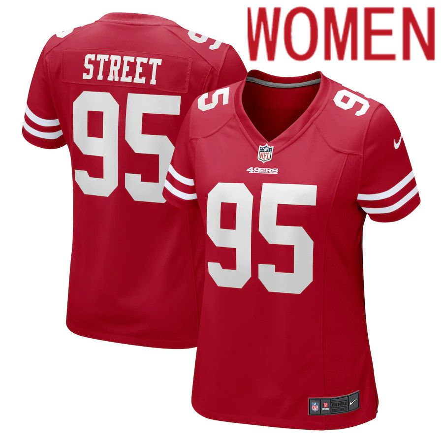Women San Francisco 49ers 95 Kentavius Street Nike Scarlet Game NFL Jersey